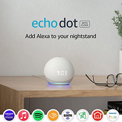 Bocina Echo Dot (4ta Generación) C/ Reloj (Alexa) – Communication Plus
